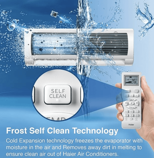 Haier 1.5 Ton 4 Star Frost Self Clean Inverter Split AC(100% Grooved copper, 5-in-1 Easy convertible, 60 degree Cooling at Extreme Temperature, 2022 Model, HSU18K-PYG4B(INV), White body with Gold Strip) - Image 3